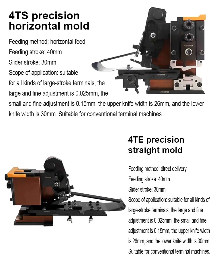 Acuan mendatar ketepatan 4TS, Acuan Crimping Terminal, Terminal Crimping Die, Aplikator Crimping Terminal
