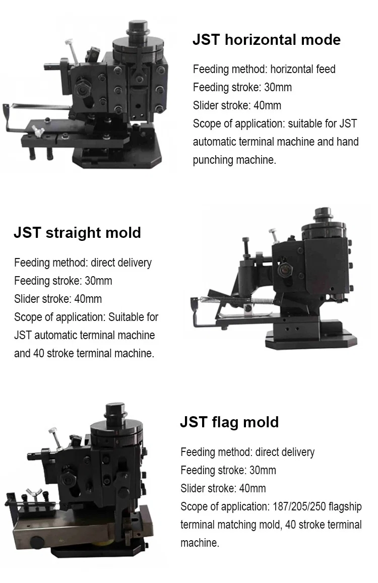 Acuan lurus JST, Mesin Crimping Terminal Untuk Acuan Eropah, Mesin Crimping Terminal Untuk Aplikator Eropah, Mesin Crimping Terminal Jst