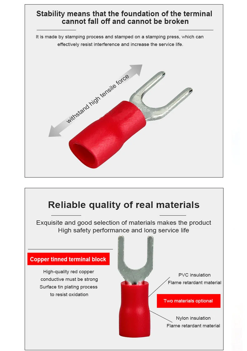 Terminal sekop terlindung SVN Nylon, Terminal hujung kord tembaga sekop berterusan, terminal sambungan bolt, Terminal Sekop, Terminal Sekop Svn, Bolt Terminal Tembaga 