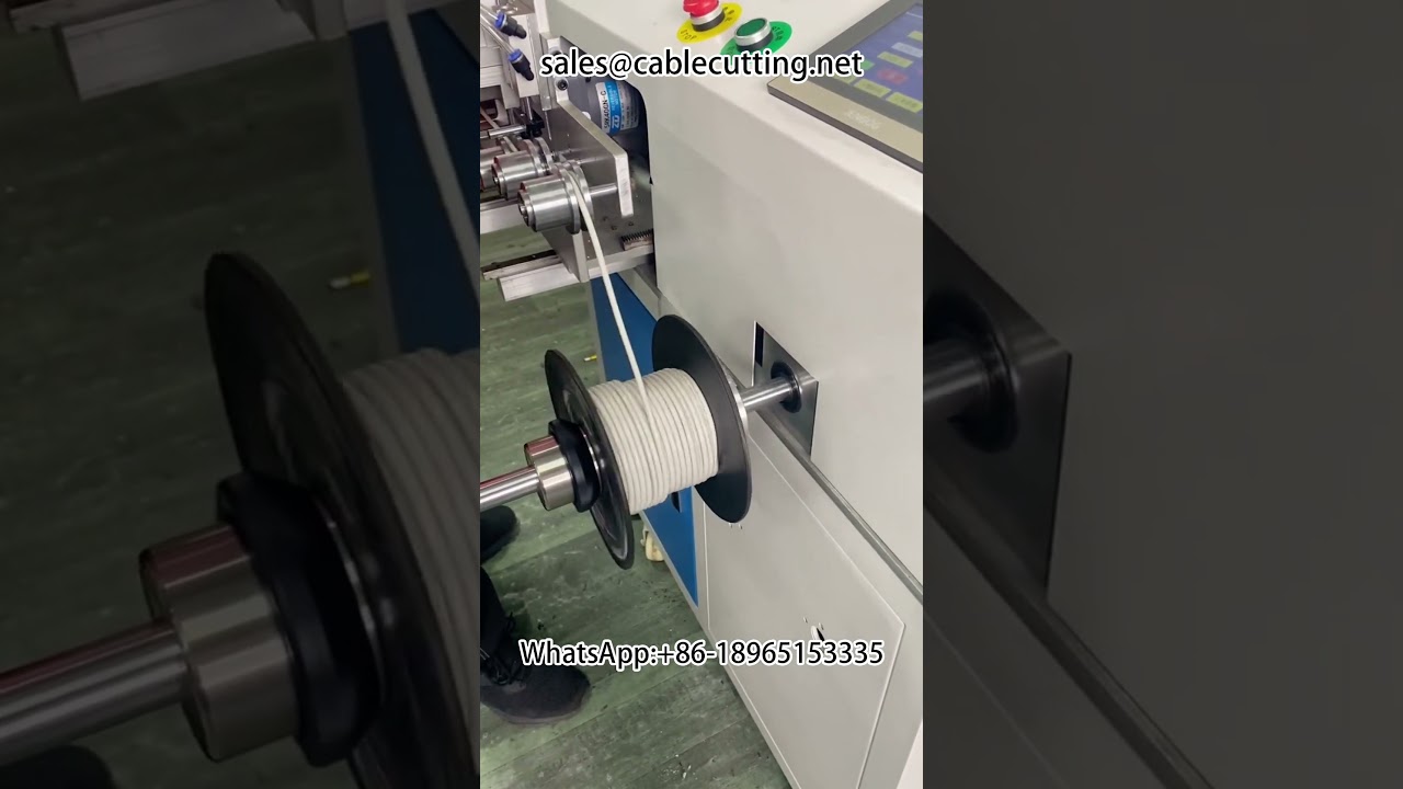 Meter counting rows of wire winding and cutting all in one machine, large rolls divided into small r