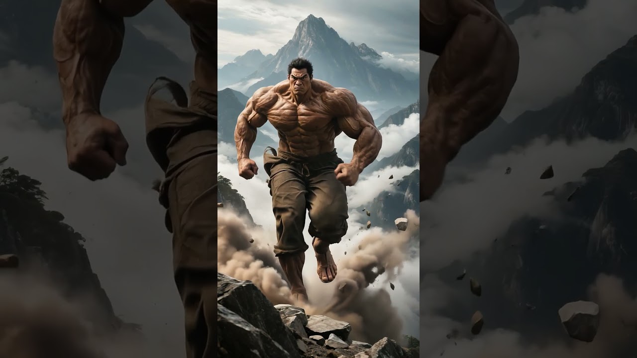 He is running with irresistible force on the continuous, rugged and towering mountains. #giant