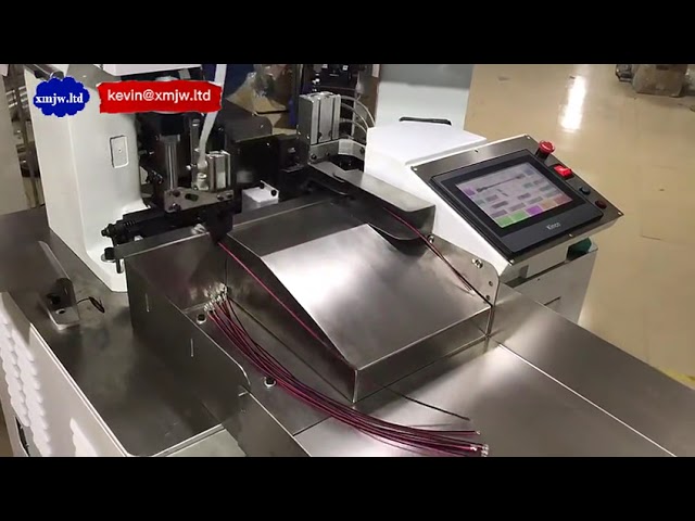 Mesin Pemotong, Penanggal, dan Pengelim Terminal Dua Kepala Automatik Sepenuhnya
