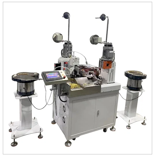 Auto Ganda-Head Vibrating Crimp Mesin - Mesin Kelim Wayar Automatik